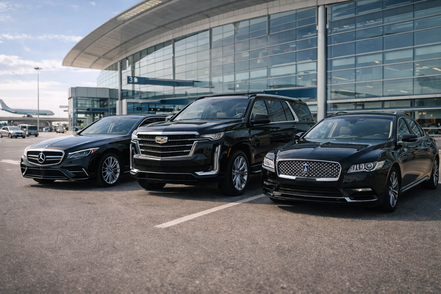 Family with luggage assisted by chauffeur into luxury SUV for Toronto airport limo service