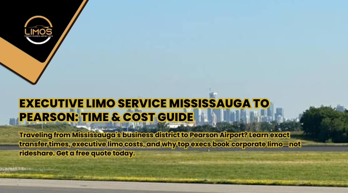Traveling from Mississauga's business district to Pearson Airport? Learn exact transfer times, executive limo costs, and why top execs book corporate limo—not rideshare. Get a free quote today.